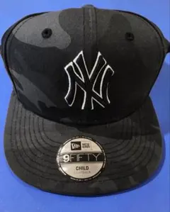New Era9FIFTY⭐ニューエラブラックカモキャップ⭐迷彩キッズ帽子美品