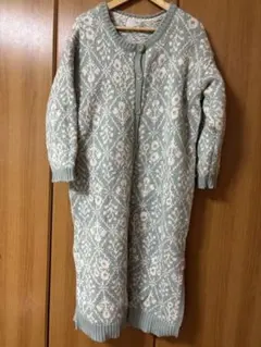 サマンサモスモス　TSUHARU モチーフ柄 ジャガード ニットコート