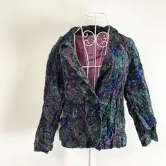 多色 ノーカラージャケット 厚手 秋冬