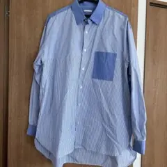 【未使用】GU メンズ　M 水色　ストラップシャツ