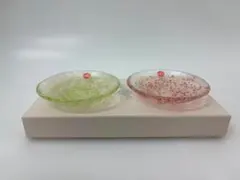 津軽びいどろ　りんご　豆皿　（2枚セット） ガラス皿　アデリア(ADERIA)のサムネイル