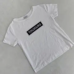HUMAN WOMAN Tシャツ ホワイト 半袖 ロゴプリント クルーネック M