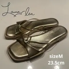 Laura Lea ゴールド フラットサンダル　sizeM 23.5cmのサムネイル