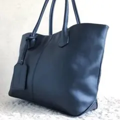 【極美品 本革】キャサリンハムネットロンドン　トートバッグ　紺　大容量 KATHARINE HAMNETT LONDON キャサリンハムネット トートバッグ