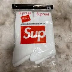 SUPREME ソックス　Hanes 1足　シュプリーム　靴下　白　White