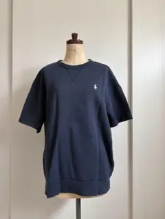 【人気】ポロラルフローレン 半袖スウェット ネイビー L ポニー刺繍