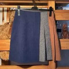 ミニスカート　スカート　レディース　清楚　チェック　アシンメトリー　古着