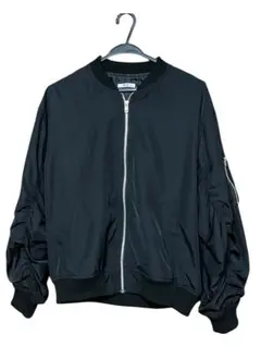 COLZA バルーンスリーブ ジャケット 黒 ジップ付き スタイリッシュ