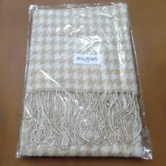 BALMAIN ベージュ ハウンドトゥース マフラー