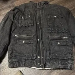 X-girl エッスクガール　ボアデニムジャケット　ブラック　ポケット