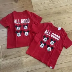 GAP ミッキーマウス Tシャツ 105cm 赤　2枚セット