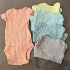 ベビー用 半袖ロンパース 5枚セット ボーダー柄