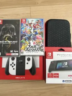 Switch 有機EL 極美品 ソフト+グリコン付　Joy-Con未使用