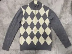 《未使用品》　バーバリー　ブラックレーベル　今期流行りのアーガイル柄グレー