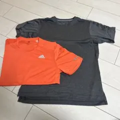 adidas RUNNING CLIMALITE トップス M オレンジ・グレー