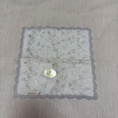 【未使用シール付】ピエールバルマン タオルハンカチ グレー レース 花柄