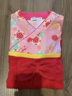 ベビー袴 ロンパース 女の子 80 ピンク