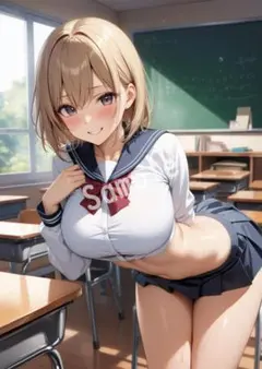 アニメファンアート JK グラビア A4 ポスター イラスト ★00173636