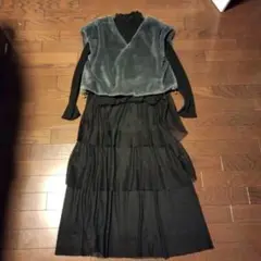 Te chichi TERRASSE ティアードスカート黒