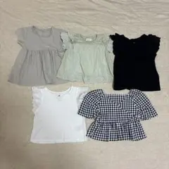 女の子　80〜90cm 夏服セット　半袖Tシャツ　シンプル　レース　まとめ売り