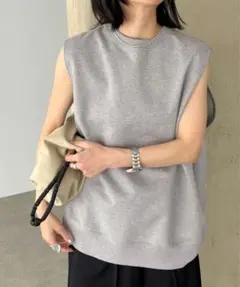 AP STUDIO ノースリーブスウェット AP STUDIO blackcotton スウェットトップス ノースリーブ - メルカリ