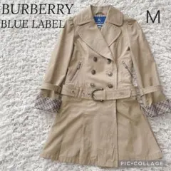 バーバリーブルーレーベル トレンチコート ベルト付 ノバチェック M ベージュ