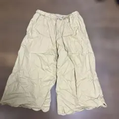150サイズ ベージュ スカラップ裾 ロングパンツ
