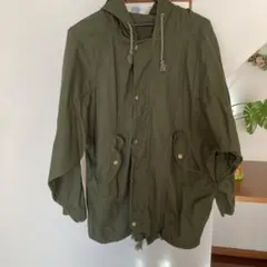 【美品】綿100%ブルゾンフード付きジャケットパーカー