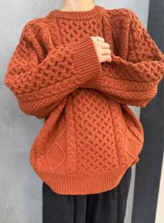 セレクトモカ　オーバーサイズ ケーブル編みニット