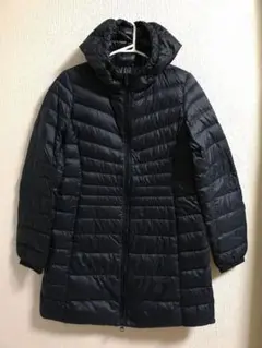 【極美品】UNIQLO　フード付きウルトラライトダウンコート　ネイビー　Mサイズ