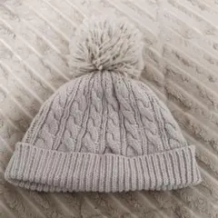 next ネクスト ニット帽 3-6ヶ月 美品 ベージュ ベビー 帽子 ボンボン