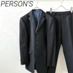 【美品】PERSON'S スーツ テーラードジャケット スラックス 毛100%