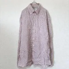 ブルネロクチネリ チェック 長袖シャツ ボタンダウン XL 赤白灰 綿麻のサムネイル