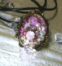 ❀レジンチョーカー薔薇&蝶々❀clear & pink flowers❀