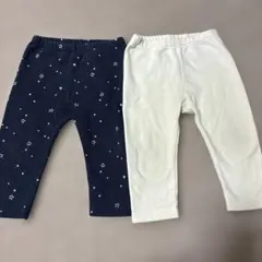 【80】ユニクロ裏起毛パンツ2枚セット