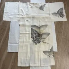 訪問着 白 秋 萩 菊 蘭 すすき 袷 蝶