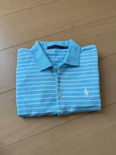 Ralph Lauren Sport 水色 ストライプ ポロシャツ S