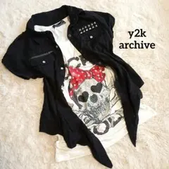 y2k グランジ archive パンク ロック スタッズ シャツ 00s