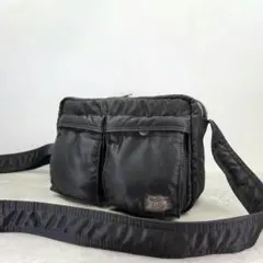 【美品】ポーター ショルダーバッグ タンカー ナイロン S ２層 ブラック