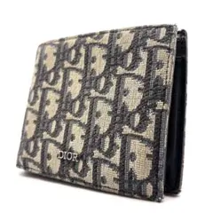 ディオール 二つ折り財布 オブリーク ジャガード トロッター キャンバス