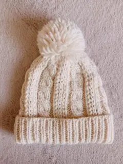 ニット帽 アイボリー しまむら