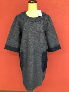 HB4632 　NbyA オーバーポケットのデニムアクセントチュニック