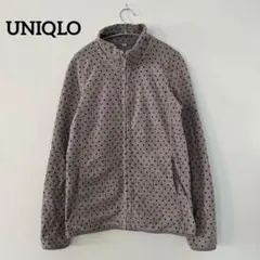 UNIQLOユニクロ【M】フリースフルジップジャケット ドット柄 カジュアル