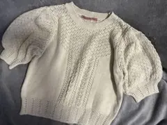 Maison de FLEUR アイボリー ニットセーター 半袖