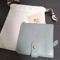 新品 イルビゾンテ 本革 レザー ウォレット 財布 折り財布 モス グリーン