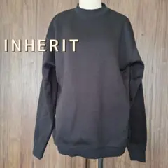 INHERIT インヘリット ブラック 黒 クルーネック トレーナー M