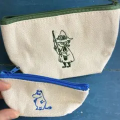 未使用タンス保管　ムーミン　スナフキンの刺しゅうポーチセット