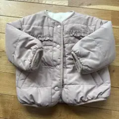 apreslescours 淡いピンク フリル付き中綿コート 100cm~