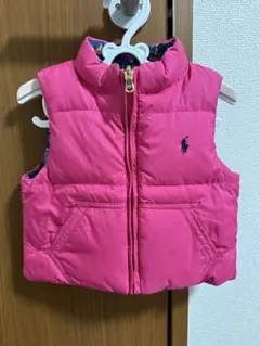 ラルフローレン ピンク ベビー ダウンベスト ダウン リバーシブル 花柄 80