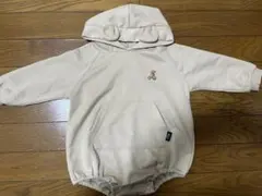 POLO baby ベージュ フード付きロンパース